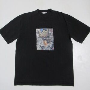 Balenciaga Men's Classic Printed Crew Neck T-Shirt Black 612966 Size L